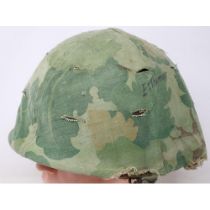 American M-1 helmet, liner and camouflage cover. UK P&P Group 3 (£30+VAT for the first lot and £8+