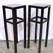 Pair of large black lacquered pedestals, 35 x 35 x 110 cm H. Not available for in-house P&P