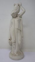 Unmarked Parian ware figure, hairline crack to neck, H: 26 cm. UK P&P Group 2 (£20+VAT for the first