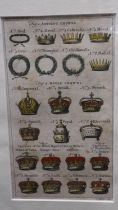 Antiquarian book plate, Antient Crowns, from the 1754 publication of T Jefferys Universal