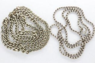 Two 925 silver neck chains, L: 50 cm. UK P&P Group 1 (£16+VAT for the first lot and £2+VAT for