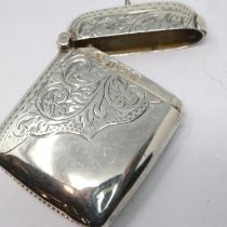 Hallmarked silver vesta case, Birmingham assay, 14g. UK P&P Group 1 (£16+VAT for the first lot