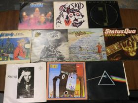 Nine Rock albums to include David Bowie, Pink Floyd, Deep Purple and Bauhaus. UK P&P Group 2 (£20+