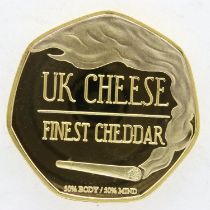 Commemorative 50p coin, UK Cheese Finest Cheddar. UK P&P Group 1 (£16+VAT for the first lot and £2+