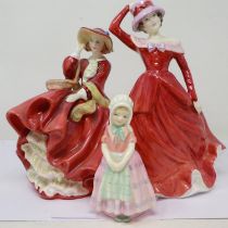 Three Royal Doulton figurines, Top O' The Hill, Mary, and Tootles, no cracks or chips, largest H: 23