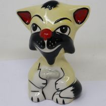 Lorna Bailey cat, Make My Day, no cracks or chips, H: 12 cm. UK P&P Group 1 (£16+VAT for the first