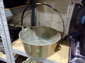 Large brass preserving pan. Not available for in-house P&P