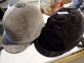 Two vintage riding hats, Tress & co and Champion Professional. Not available for in-house P&P