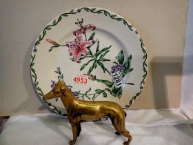 Brass greyhound and BHS plate. Not available for in-house P&P