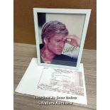 ROBERT REDFORD, FRAMED PHOTO BARING A SIGNATURE WITH COPY OF A COAL