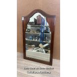 ANTIQUE MAHOGONY MIRROR 46 X 74CM