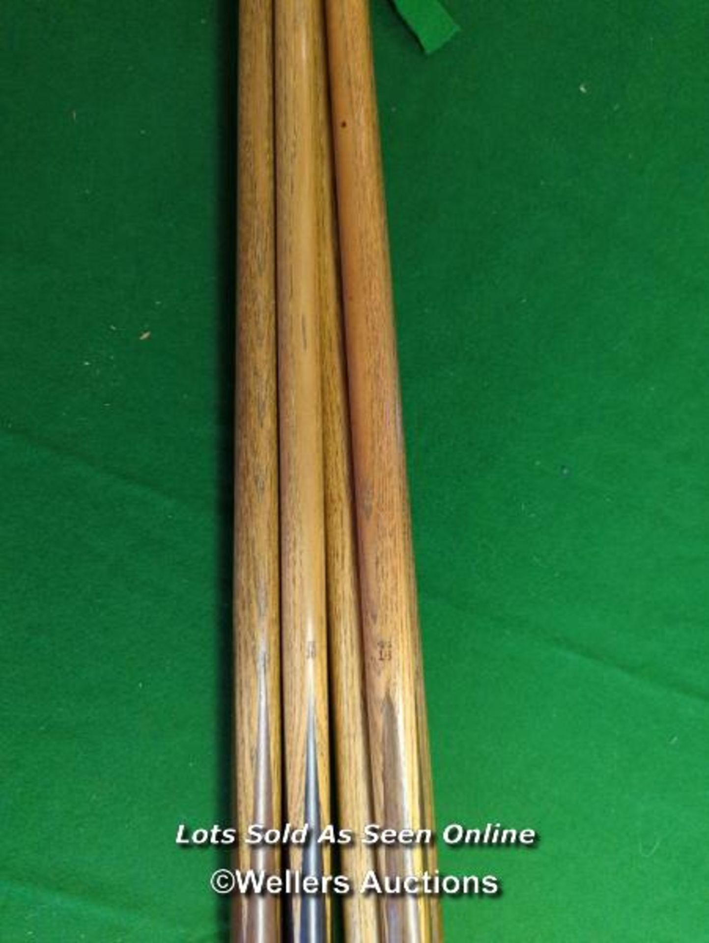 4X ANTIQUE & VINTAGE BILLIARD CUES , SOME HAND SPLICED AND A REST INC. X2 BURROUGHES AND WATTS [THIS - Image 5 of 5