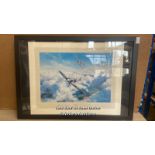 FRAMED PRINT ' SPITFIRE' BY ROBERT TAYLOR FIRST EDITION PRINT SIGNED BY GROUP CAPTAIN SIR DOUGLAS