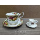 ROYAL ALBERT BONE CHINA CUP AND A MINIATURE CUP