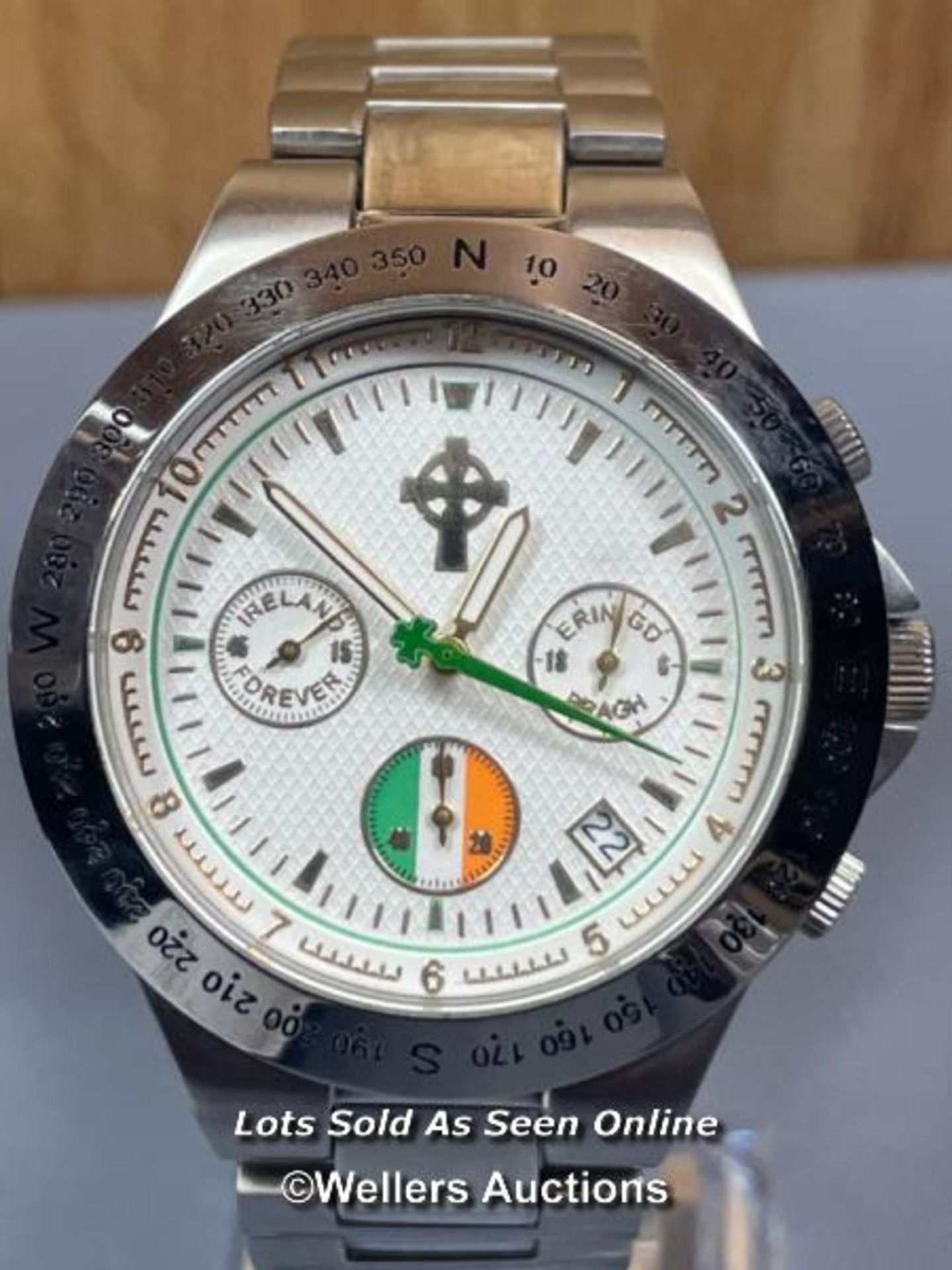 ERIN GO BRAGH GENTS WATCH LIMITED EDITION NO.1372 / 4999, GUINESS LOGO ON THE BRACELET
