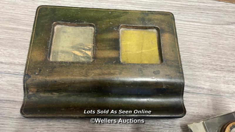 ANTIQUE INK WELLS AND HOLDER - Image 3 of 3