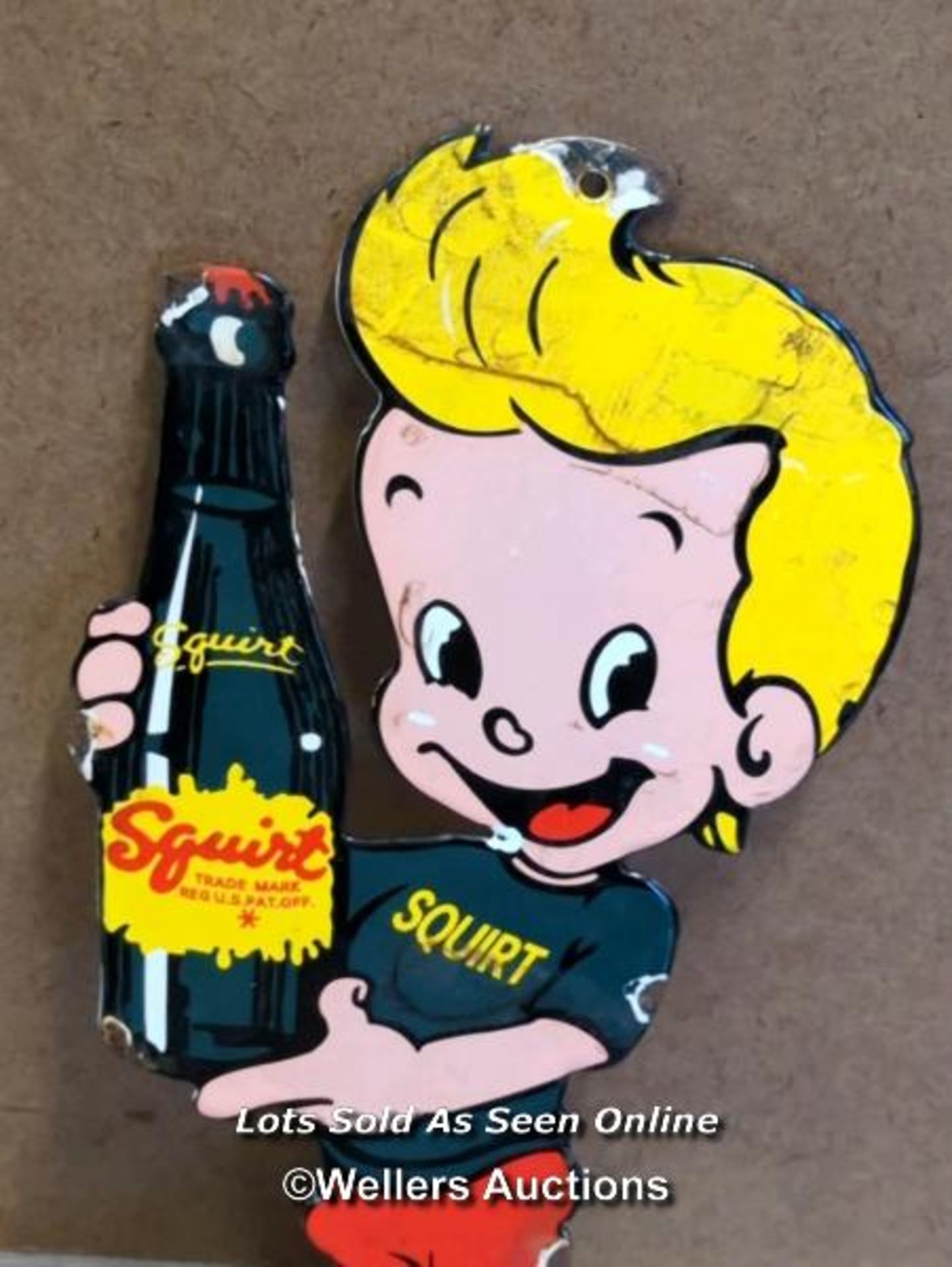 VINTAGE ENAMEL "SQUIRT" SIGN, 30.5CM HIGH - Image 2 of 4