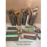 TEN SMALL VINTAGE HAND SAWS INCLUDING SPEAR & JACKSON AND SALMANS