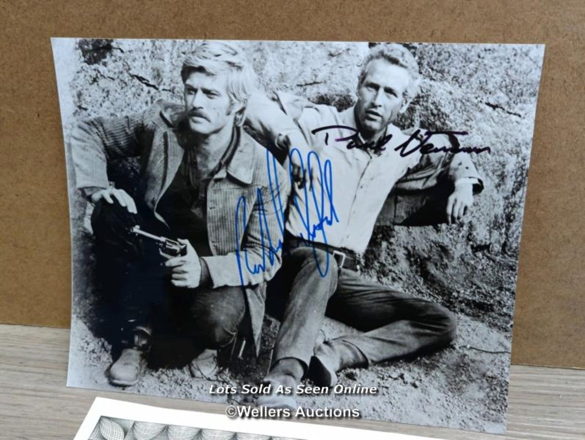 ROBERT REDFORD AND PAUL NEWMAN - PHOTO FROM BUTCH CASSIDY BEARING BOTH SIGNATURES WITH COAL - Image 2 of 5