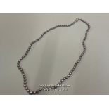 *20" BLACK CULTURED AKOYA PEARL NECKLACE WITH WHITE GOLD AND DIAMOND CLASP