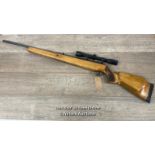 ORIGINAL MODEL 50 .22 CALIBRE AIR RIFLE WITH ORIGINAL MODEL 10 4X32 SCOPE. 113CM LONG