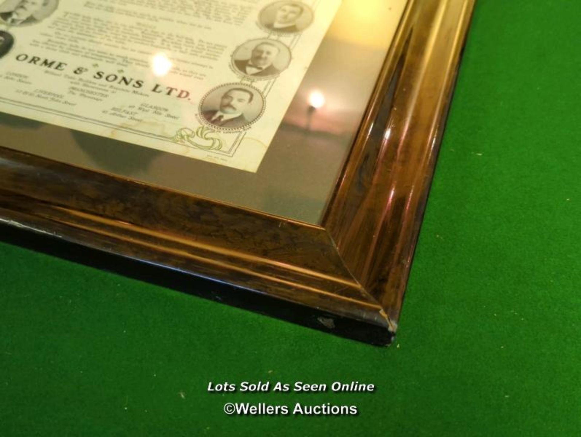 FRAMED AND GLAZED 'HINTS FOR THE BILLIARD ROOM' ORME & SONS LTD / 44CM (W) X 50.5CM (H) [THIS LOT - Image 3 of 4