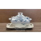 GEORGE JONES 'BIRDS & BLOOM' TUREEN WITH LID & STAND C.1886, A/F