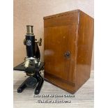 A C.BAKER LONDON MICROSCOPE NO.9867 WITH CASE AND KEY