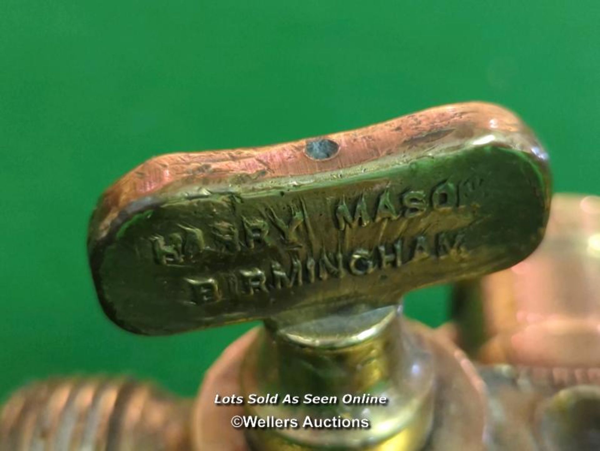 ANTIQUE HARRY MASON BIRMINGHAM VERIBEST DOUBLE ENTRY BEER TAP [THIS LOT WILL NEED COLLECTING FROM - Image 4 of 5