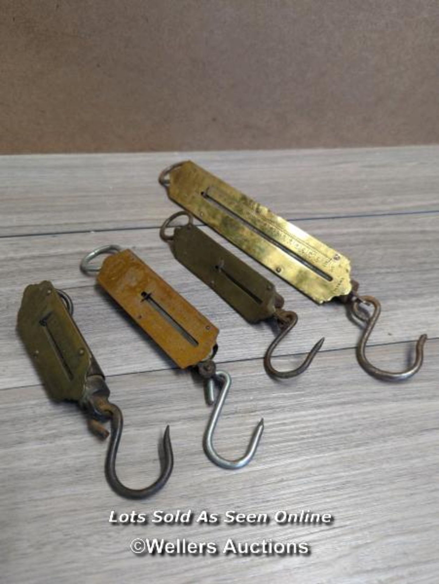 COLLECTION OF FOUR OLD PATENTED SALTER SPRING BALANCES