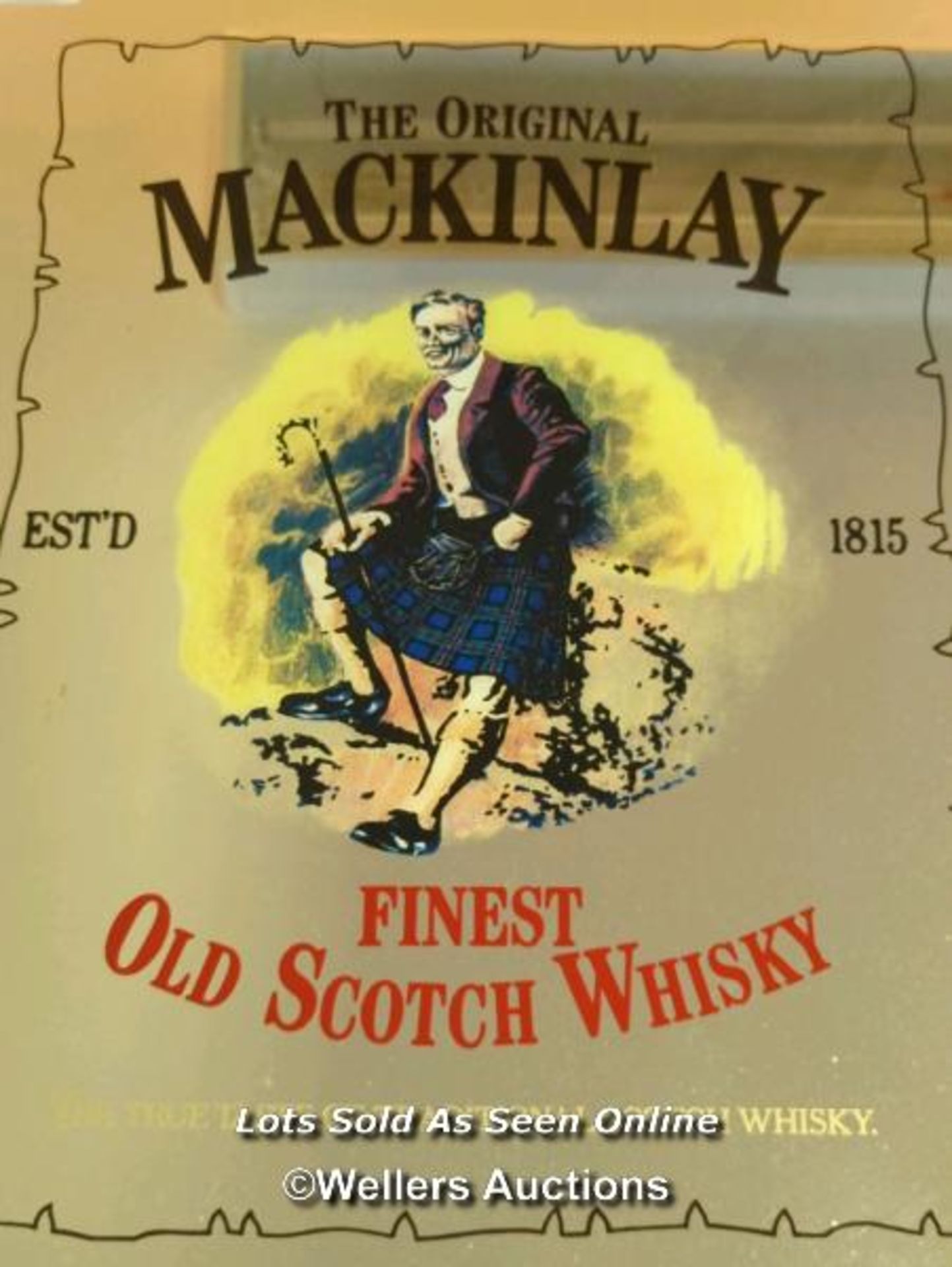 THE ORIGINAL MACKINLAY FINEST SCOTCH WHISKY' MIRRORD PICTURE / 50CM (W) X 66CM (H) [THIS LOT WILL - Image 4 of 4