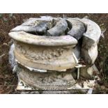 *PALLET OF STONE FOR CIRCULAR POOL SURROUND, WITH INTRICATE VINE CARVING, 77CM (W) X 15CM (D) X 32CM