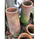 *3X TERRACOTTA DOWN DRAFT PREVENTING CHIMNEY POTS, 94CM (H) X 40CM (W) / ITEM LOCATION: GU8, FULL