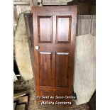 *6X PANEL PINE DOORS WITH PORCELAIN HANDLES, SOME WITH LOCK INSERTS, 196CM (H) X 76CM (W) / ITEM