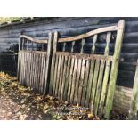 *PAIR OF 'HOLKHAM' MATERIAL PINE DRIVEWAY GATES, / ITEM LOCATION: GU8, FULL ADDRESS WILL BE GIVEN