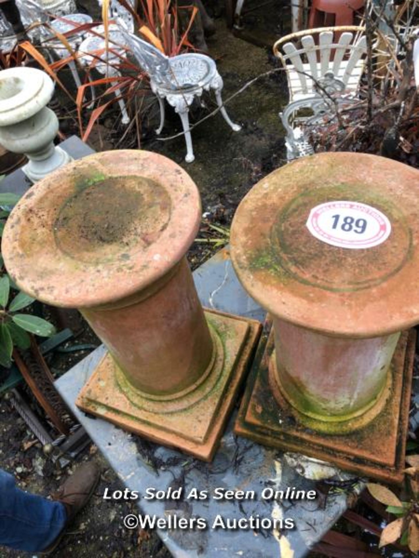 *PAIR TERRACOTTA PLINTHS, 54CM H, BASE 35CM X 35CM / ITEM LOCATION: GU34, FULL ADDRESS WILL BE GIVEN - Image 2 of 2