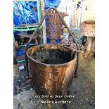 *HEAVY VICTORIAN CAST IRON FOUNDARY BUCKET, BIRCH OF YORK SK2, 1M (H) INC. HANDLE X 55CM (DIA) /