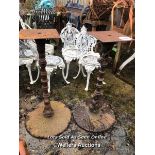 *PAIR CAST IRON DECORATIVE SERPENT TABLE BASES, 97CM (H), BASE 52CM (DIA) / ITEM LOCATION: GU34,