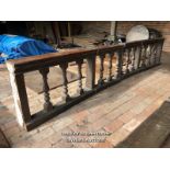 *OAK BALUSTRADE, RECLAIMED FROM CHURCH, WITH 2X HINGED GATES IN CENTRAL SECTION, 1X SECTION IS