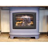 *CERAMICA STOVE, METAL AND GLASS BALANCED FINE STOVE, EX DISPLAY IN NOW UNOBTAINABLE BLUE FINISH,