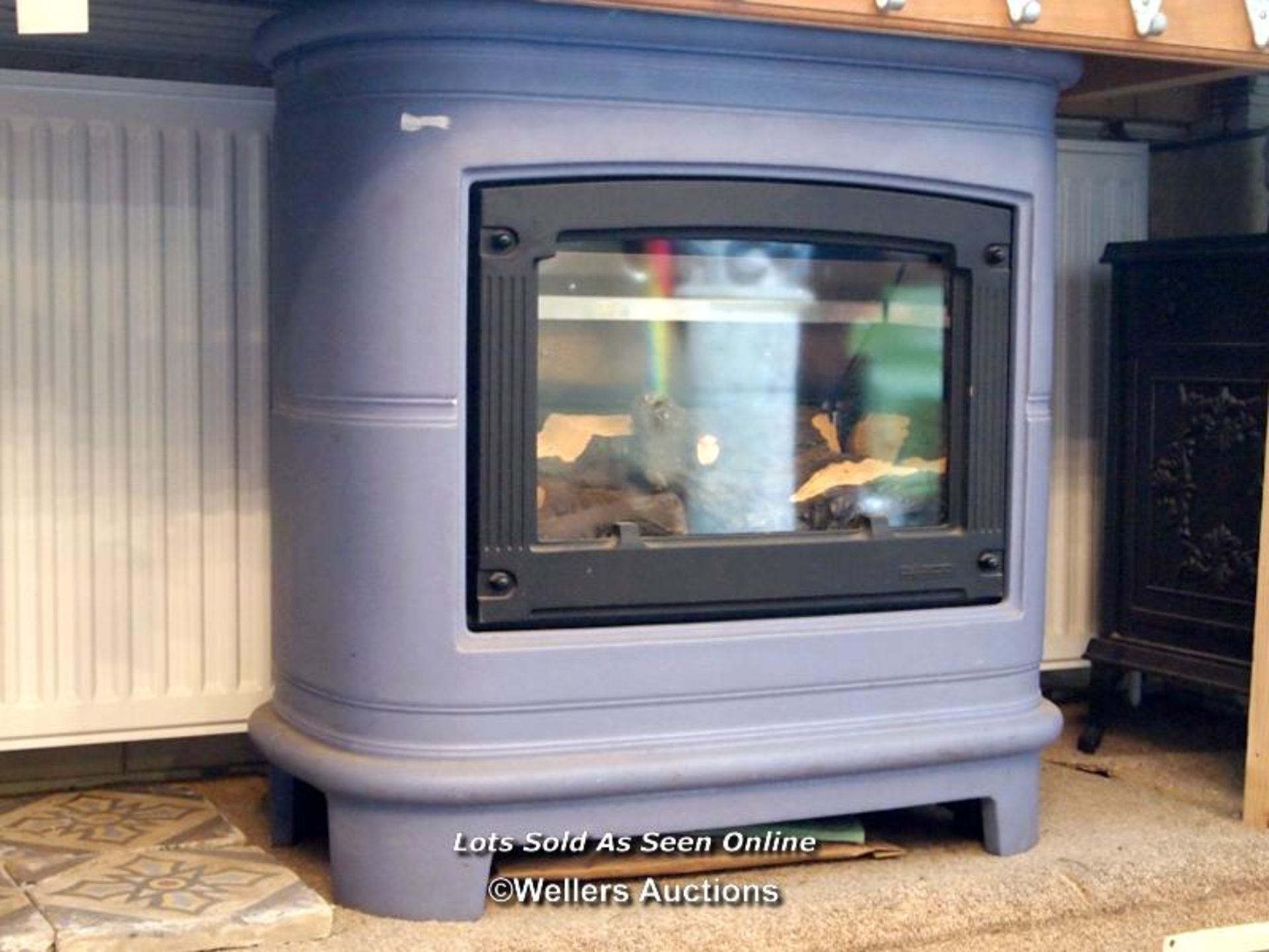 *CERAMICA STOVE, METAL AND GLASS BALANCED FINE STOVE, EX DISPLAY IN NOW UNOBTAINABLE BLUE FINISH, - Image 2 of 2