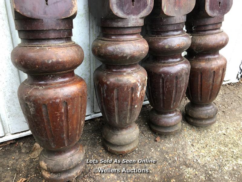 SET OF 4X VICTORIAN SOLID MAHOGANY SNOOKER TABLE LEGS, 75CM (H) / ITEM LOCATION: KT14, FULL - Image 2 of 3