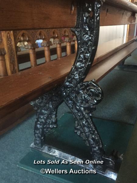 *GOTHIC REVIVAL VICTORIAN CAST IRON BENCH WITH ORIGINAL PINE SEAT AND BACK, ATTRIBUTED TO A.W.N - Image 2 of 3