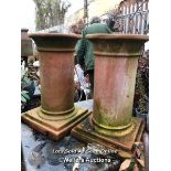 *PAIR TERRACOTTA PLINTHS, 54CM H, BASE 35CM X 35CM / ITEM LOCATION: GU34, FULL ADDRESS WILL BE GIVEN