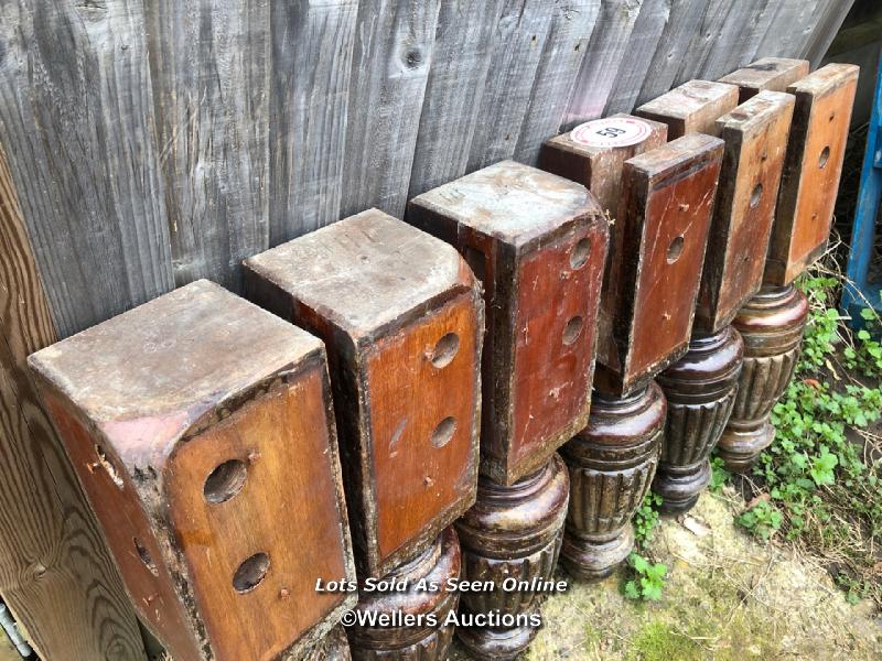 SET OF 6X VICTORIAN SOLID MAHOGANY SNOOKER TABLE LEGS, 75CM (H) / ITEM LOCATION: KT14, FULL - Image 3 of 3