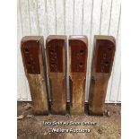 SET OF 4X VICTORIAN SOLID MAHOGANY SNOOKER TABLE LEGS, 75CM (H) / ITEM LOCATION: KT14, FULL