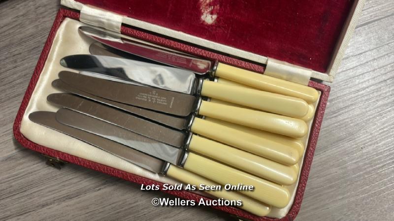 FIVE CASED SETS OF CUTLERY INCLUDING TEA KNIVES, FISH EATERS AND TEASPOONS - Image 4 of 11