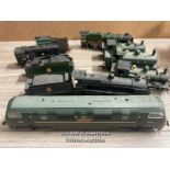 SIX VARIOUS LOCOMOTIVES, SOME WITH TENDERS, NO BOXES