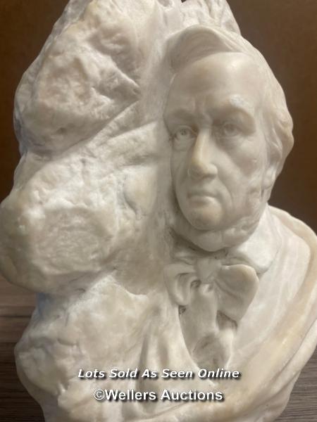 FRITZ KOCHENDORFER (1871 - 1942 ) ALABASTER PROFILE BUST OF A MAN, 1891, 20CM HIGH WITH VALUATION - Image 2 of 6