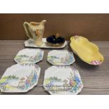 ASSORTED CHINA INCLUDING WADE "ACORN" JUG, ROYAL WINTON DISH, DUTCHESS CHINA PLATES AND SMALL